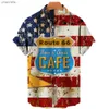 Camisetas para hombre 2022, camisas para hombre, camisas hawaianas para hombre, camisas transpirables sueltas de verano con estampado 3d de Route 66 para hombre, camisa Retro de manga corta Retro