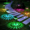 Solar LED -ljus utomhus trädgårdslampor Vattentät projektor RGB Färg Byt gräsmatta Lampdekorationsbelysning