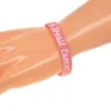 Braccialetti OBH 50PCS Bracciale in silicone per la consapevolezza del cancro al seno del nastro della speranza Colore rosa