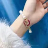Strand Chinese Style Beijing Opera Natural Freshwater Pearl Bracelet 8-9mm Fashion Personality Retro Design Hand Jewelry