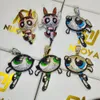 Halsketten Iced Out Charakter Anhänger Charm 18 Karat vergoldet Powerpuff Girls Schmuck Superheld Cartoon Bling Halskette