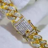 Bracelets Drop Shipping 12mm Hip Hop Iced Bracelet Doublesafetyclasps 18k Gold Plated Iced Out Zircon Diamond Cuban Bracelets for Men