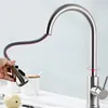 Rubinetti per lavabo da bagno Nichel spazzolato Cucina Monoforo Estraibile Beccuccio Miscelatore Rubinetto Spruzzatore Testa Cromo / Miscelatore