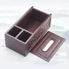 Cajas de pañuelos Servilletas Caja de toallas de papel multifuncional de madera maciza Almacenamiento de peras Succión Escritorio multiusos chino