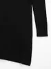 Robes décontractées Automne Hiver Vêtements pour femmes 2023 Style doux Garniture à volants Robe en tricot avec nœud à manches longues Noir Mini