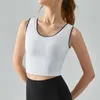 Ll women sport Bra crop top bodycon lu tank for Sports Bras Girl High Elasticity Sport Tank Racerback gilet Running Gym ADSG508