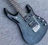 JPX Ernie Ball Music Man John Petrucci preto azul de bordo acolchoado Top guitarra elétrica Bloqueio duplo Tremolo Bridge Breating Tuners9370610