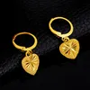 Knot 24K Yellow Gold Drop Earring for Women Fine Romantic Heart Jewelry