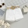 Cross Border Consolidation Korean Version Children's Sleeveless Top shorts+belt Three Piece Set of Girls' Clothing for Small and Medium-sized Children