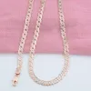 Halsband Fashion Jewelry 3 Välj nya MM Women Mens 585 White Rose Gold Color Halsband Carve Weaving Mixed Color Chains 50cm 55cm