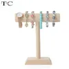 Boxes Luxury Bamboo Wood Jewelry Bracelet Necklace Watch Display Stand Holder Tbar Jewelry Packaging Necklace Display Rack