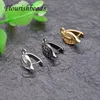 Polish Wholesale 30pcs CZ Leaf Shape Pinch Clip Clasp Hooks DIY Jewelry Accessories for Crystal Earring Pendant Bails Jewelry Making