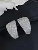 Boucles d'oreilles créoles LUOWEND 18K or blanc véritable diamant naturel brillant conception bijoux de fiançailles pour les femmes cadeau de vacances