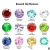 Inne 5 mm urodzinowe biżuteria Akcesoria Modna DIY Birthstone okrągły łzę serce kryształowe cyrkon pływające urok do życia m dh6dj