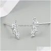 Stud Mode Brillant Zircon Boucles D'oreilles Pour Les Femmes Cheval Oeil Lumière De Luxe De Noël Bijoux De Mariage Cadeaux En Gros Article Drop Delivery Dh2Z6