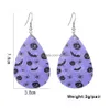 Dangle Lustre Noël Halloween Boucles D'oreilles En Cuir Pour Femmes Filles Larme Citrouille Sorcière Chauve-Souris Chapeau Fleurs Skl Imprimer Pétale Goutte Dhnbd