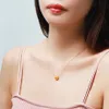 Kettingen YUNLI 999 Puur Goud Echt 24K Gouden Hart Hanger Ketting Massief 18K AU750 Gouden Ketting voor Vrouwen Fijne sieraden Huwelijkscadeau