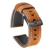 Bracelets de montre Vintage Crazy Horse Bracelet en cuir véritable 20mm 22mm 24mm Bracelets en cuir de veau Bracelets de montre Marron Noir Vert Bleu Bracelet Ceinture