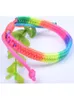 Bangle 100pcs Wholesale Pulsera Gay Pride Woven Rainbow Bracelets Hot Rainbow Color Jewelry Lesbian Bracelets Men Women Collares