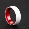 Necklaces 8mm Trendy Ceramics Rings for Women Men Wedding Bands Engagement Gift Dating Ring White Orange and Red Color Engrave Soul Men