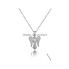 Pendant Necklaces Wholesale Ctrative Natural Freshwater Oyster Pearl Necklace For Women Hollow Out Angel Flower Heart Party Wedding Dhszl