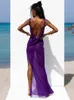 Basic Casual Dresses Sexy V Neck Side Split Beach Dress Summer Sundress Women Clothes Elegant Leopard Grain Back Open Club Party Dresses A2247 230520