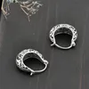 Pendientes de aro Huggie de Plata de Ley 925 pura con forma de luna, pendientes florales huecos Vintage, joyería a la moda para mujer, hija, esposa, madre