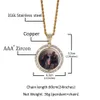 Necklaces The Bling King Twosided Photoes Pendant DIY Spin Photo Necklace Support 2pcs Photoes for 1pcs Pendant Memory Gifts Gold Jewwlry