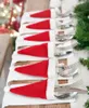 Kerstdecoraties 10 stks Decoratief tafelwerk Mini Caps Pocket Knip Mes Fork Lepel Holders Tafel Decoratie voor Home Xmas Supplies1