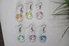 Earrings 50pcs/lot New fashion 20mm round glass globe soap bubble bottle colorful liquid beads in vial ing vial with earring hook