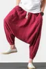 Herrbyxor m6xl 7xl plus size herre bomullslinne byxor mode höst långa tvärbyxor sommar hip hop dans byxor svart gary vit 230519