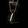 Pendanthalsband Guldpläterad Shell Stripe Halsband för kvinnor 2023 Jewelry Titanium Steel Luxury Choker Japanese Korean Wholesale