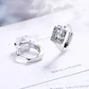 Hoop Earrings Simple Square Crystal Mini Gold Color Silver For Women Huggie Cartilage Jewelry Gift