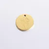 charms Fnixtar 12Pcs 15mm Round Engrave Birth Flowers Charms Stainless Steel Mirror Polish Charms For DIY Necklaces Bracelets Keychain
