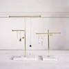 Boxes Gold Storage Shelf with Marble Base Fashion Ins Modern Jewelry Ring Necklace Earrings Metal Display Stand