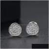 Stud Fashion Cubic Zirconia Mini Earrings For Women 6Mm Cz 18K Gold Plated Sterling Sier Jewelry Gift Drop Delivery Dhc3E