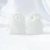 Jewelry White Silk Jewelry Small Gift Bags Mini Size 7X9cm 8X10cm Drawstring Packaging Jewellry Organizer Pouch Wedding Favor Candy Bag