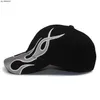 Ball Caps KANYE Hip-Hop Street Brand Flame Berretto da baseball da uomo Colorblock Racing Cap con fiamme J230520