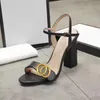 sandales de créateurs pour femmes sandales à talons hauts épais chaussures habillées de bureau d'été dames sexy top qualité en cuir véritable casual marque discothèque 10A avec boîte