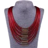 Kettingen QDXL5543 Leren ketting Collier Ras Du Cou Meerlaagse kettingen Moda Mujer Mode Halskette Boheemse Bijuteria Feminina