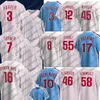 3 Harper Baseball Jerseys Phillies Trea Turner Jose Alvarado Seranthony Dominguez Nick Castellanos Ranger Suarez Zack Wheeler Rhys Hoskins J.T. Realmuto Aaron Nola