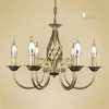 Lustres Vintage Lustre En Fer Forgé E14 Bougie Suspendue Lampe Bronze Métal LED Accueil Luminaire Moderne Lustre Promotio