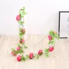 Flores decorativas 2.4m Artificial Peony Flower Garland Pink para casamento Decoração da sala da casa Primavera Autumn Garden Decor Diy Fake Vine