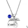 Pendant Necklaces Hollow Stainless Steel Mama Bear Birthstone Necklace For Women 16X27Mm Fine Polished Mothers Day Thanksgiving Drop Dhrpj
