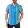 Erkekler Sıradan Gömlek Çizgili Sanat Gömlek Altın Çizgiler Baskı Plajı Gevşek Hawai Sokak Stili Boğan Kısa Kollu Tasarım Büyük Boy Giysiler