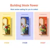 BLOCKS Byggnadsblock Flower Mini Plant Potted Bouquet Home Decoration Lily Rose Simulation Flower Children's Education Toy Gift R230701