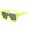 2021 Novos óculos de sol Acessórios conjuntos de peças de óculos de envidrantes grandes de moldura fluorescente masculino verde e feminino