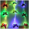 Andra hushållens diverse fjäril Led Fiber Optic Lights Up Flashing Hair Flash Barrettes Clip Braids Party Christmas Supplies Drop Dhntk