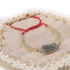 Bracelets porte-bonheur couleur or 18 carats pendentif en pierre naturelle améthyste à facettes bracelet à quartz rose pour femme bijoux cadeau 16-22 cm