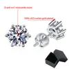 Orecchini Smyoue Filetto di vite 16CT Moissanite Orecchini a bottone per donna Uomo Solitario Ear Stud 100% S925 Argento massiccio Placcato oro bianco